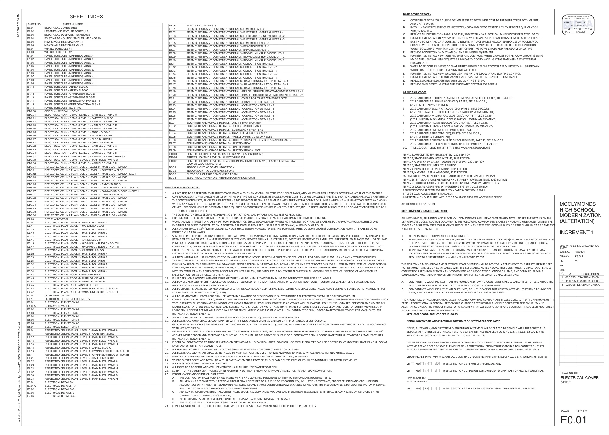 Drawing sheet 1 of 93